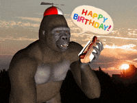 Weird Gorilla Making Birthday Phone Call Animation