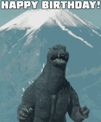 Weird Happy Birthday Angry Godzilla GIF