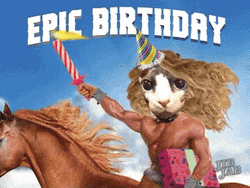 Weird Happy Birthday Crazy Horse Epic GIF