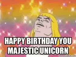 Weird Happy Birthday Majestic Unicorn GIF
