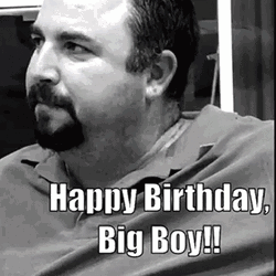 Weird Happy Birthday Wink Eyebrow Kiss Big Boy GIF