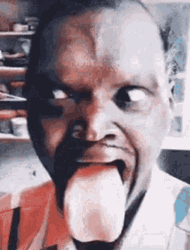 Weird Man Face Warping GIF