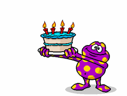 Weird Purple Polka Dot Frog Happy Birthday