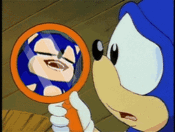 Weird Sanic Pictures In Mirror GIF