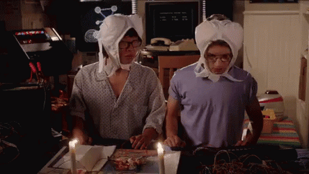 Weird Science Bra Around Face GIF
