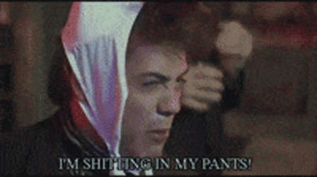 Weird Science Guy Shouts GIF