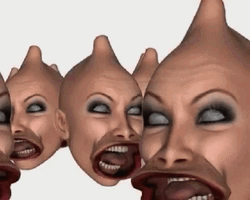 Weird Spooky Woman Face GIF