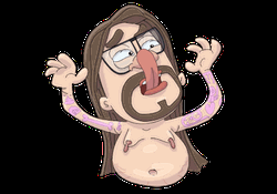 Weird Tongue Cartoon Guy GIF