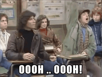 Welcome Back Kotter Raising Hand Oooh Oooh GIF