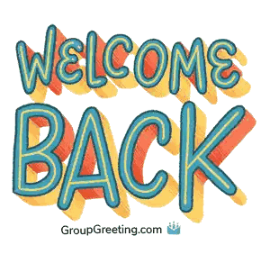 Welcome Back Sign With GroupGreeting.com Logo Sticker