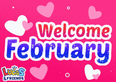 Welcome February On Pink Background GIF