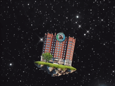 Welcome Home Sign With Building GIF