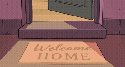 Welcome Mat In Front Of Door GIF