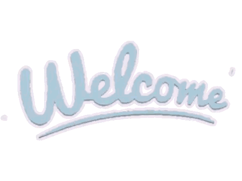 Welcome Sign In Blue And Pink Sticker
