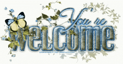 Welcome Sign With Butterflies And Flowers GIF