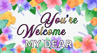 Welcome Sign With Flowers And Leaves GIF