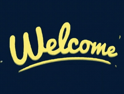 Welcome Text In Yellow And White GIF