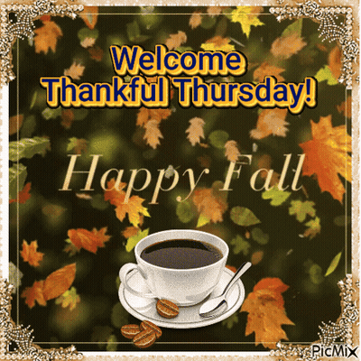 Welcome Thankful Thursday Coffee Cup On Saucer GIF