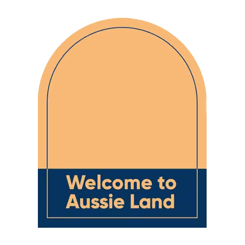 Welcome To Aussie Land Sign With Map Sticker