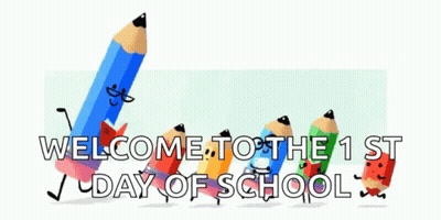 Welcome To First Day Of School Sign GIF
