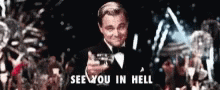 Welcome To Hell Leonardi DiCaprio Cheers GIF