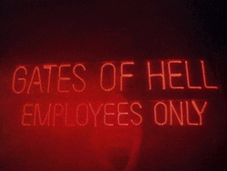 Welcome To Hell Neon Lights Employee Entrance GIF