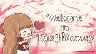 Welcome To Kat's Hideaway Sign With Girl Holding Heart GIF