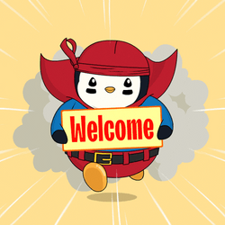 Welcome To The Club Running Penguin GIF