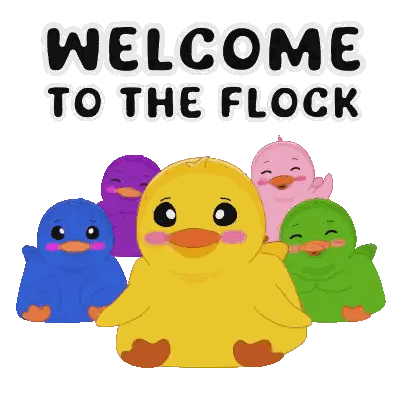 Welcome To The Flock Sign With Yellow Duck Sticker