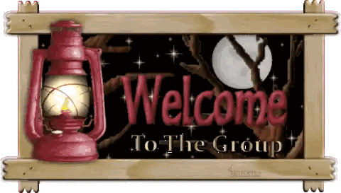 Welcome To The Group Sign With Lantern Sticker