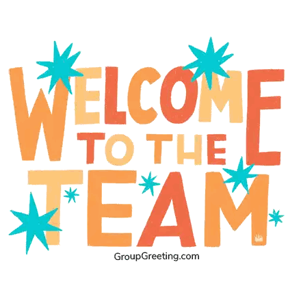 Welcome To The Team Sign With Stars Sticker
