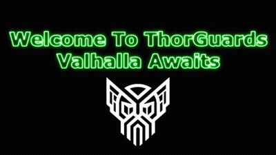 Welcome To Thorguards Valhalla Awaits Sign With Lightning Bolt GIF