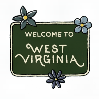 Welcome To West Virginia Sign With Flowers GIF