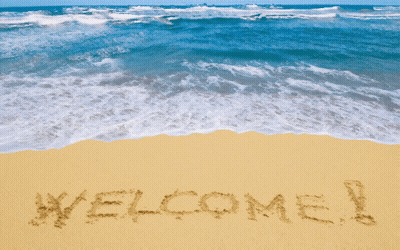 Welcome Written In Sand On Beach GIF