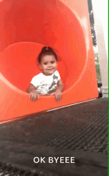 Well Bye Girl Slide Down GIF
