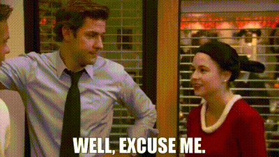 Well Excuse Me Pam Halpert Olive Oyl GIF