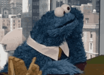 Well We're Waiting Bored Cookie Monster GIF