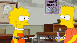 Well Well Well Lisa And Bart Simpson GIF