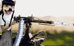 Welsh Corgi Dog Firing Machine Gun GIF