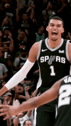 Wemby Screaming Celebrating GIF