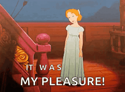 Wendy From Peter Pan Saying It Was Her Pleasure GIF