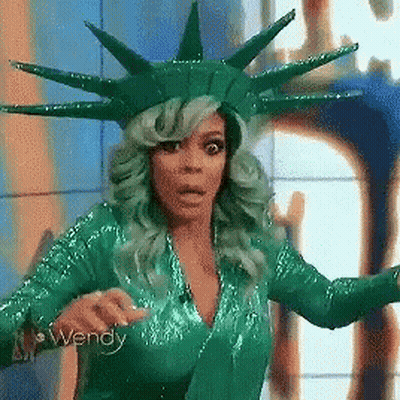 Wendy In Statue Of Liberty Costume Surprised GIF
