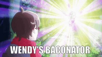 Wendy's Baconator With Glowing Light Behind GIF