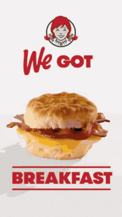 Wendy's Biscuit Sandwich With Bacon And Cheese GIF