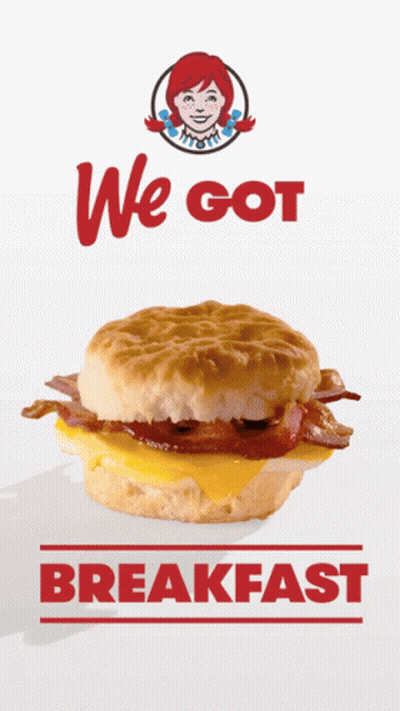 Wendy's Breakfast Biscuit Sandwich With Bacon And Cheese GIF