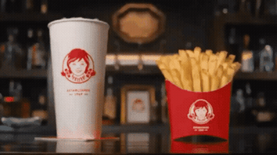 Wendy's Cup And French Fries On Counter GIF