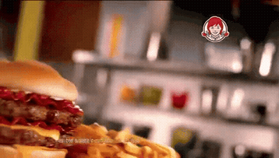 Wendy's Hamburger And Fries Close Up GIF