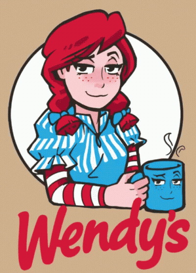 Wendy's Logo Girl Holding Cup GIF