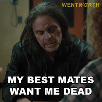 Wentworth Man With Head Bandage Talking To Woman GIF