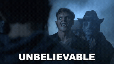 Werewolf And Cowboy Saying Unbelievable GIF